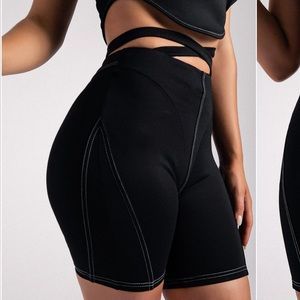 MESHKI MARIANNA Panelled Ponti Bike Shorts